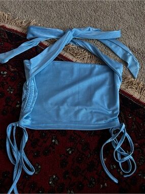 Baby Blue Halter Tie Women’s Top